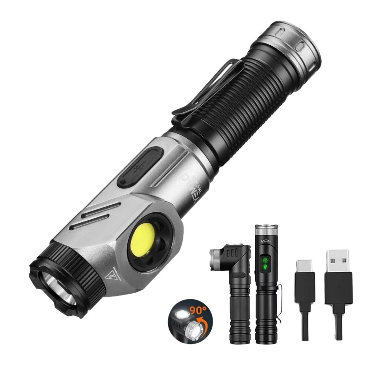 LIDIMI - Luz de Trabajo Multifuncional para Camping y Senderismo 90° Ajustable 500m Alcance