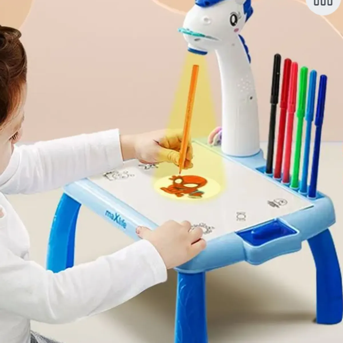 GENERICO - Mesa de Dibujo Unicornio Tetris 2 en 1 Musical Azul