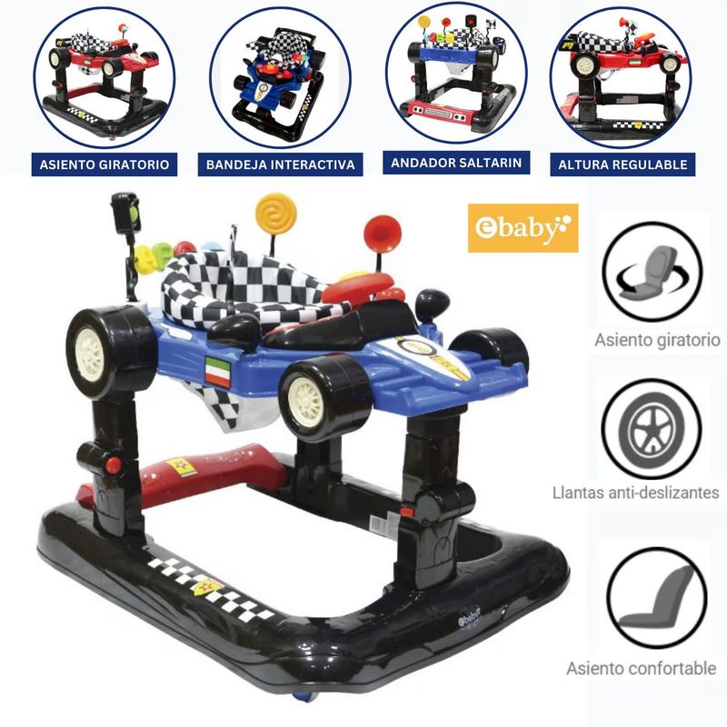 EBABY - Andador y Saltarín para bebe Delmi Azul