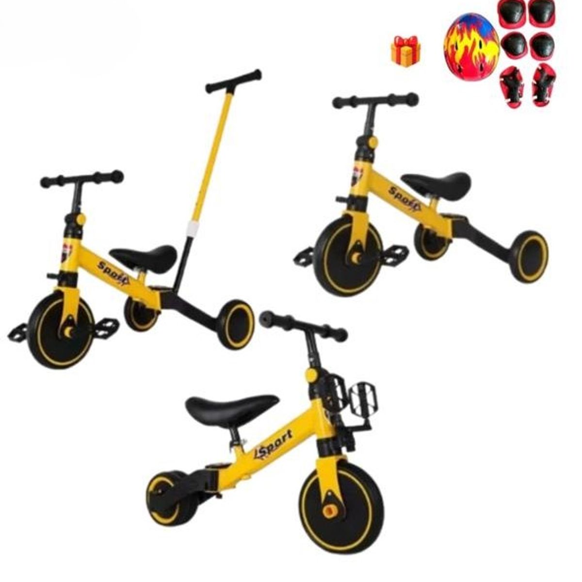 GENERICO - Triciclo 3 en 1 Amarillo