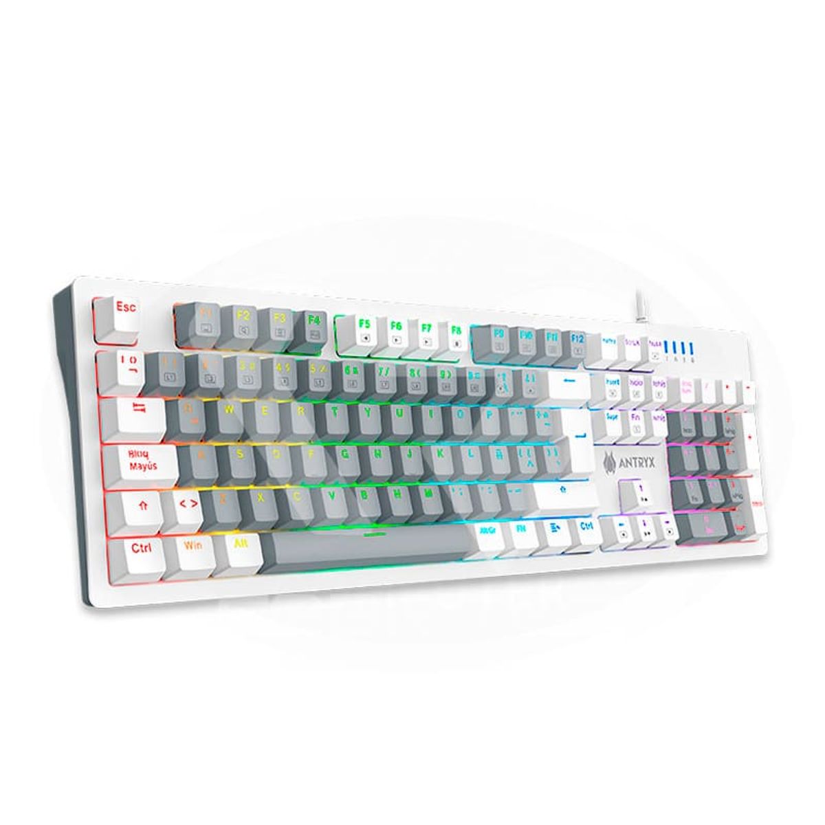 ANTRYX - TECLADO MECANICO ANTRYX MK860L WHITE & GRAY RED SWITCH