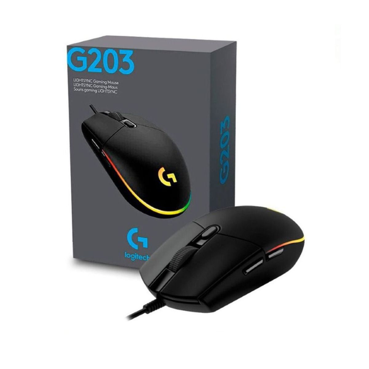 LOGITECH - MOUSE LOGITECH G203 LIGHTSYNC BLACK