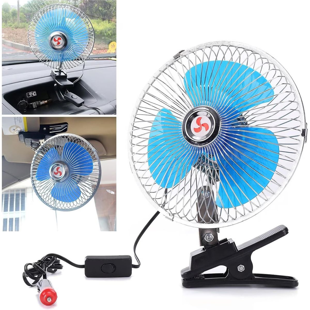 GENERICO - Ventilador para Carro Auto De 12V con Gancho