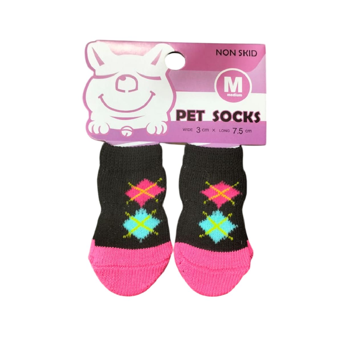 GENERICO - Set de medias antideslizantes para perros rombos talla M