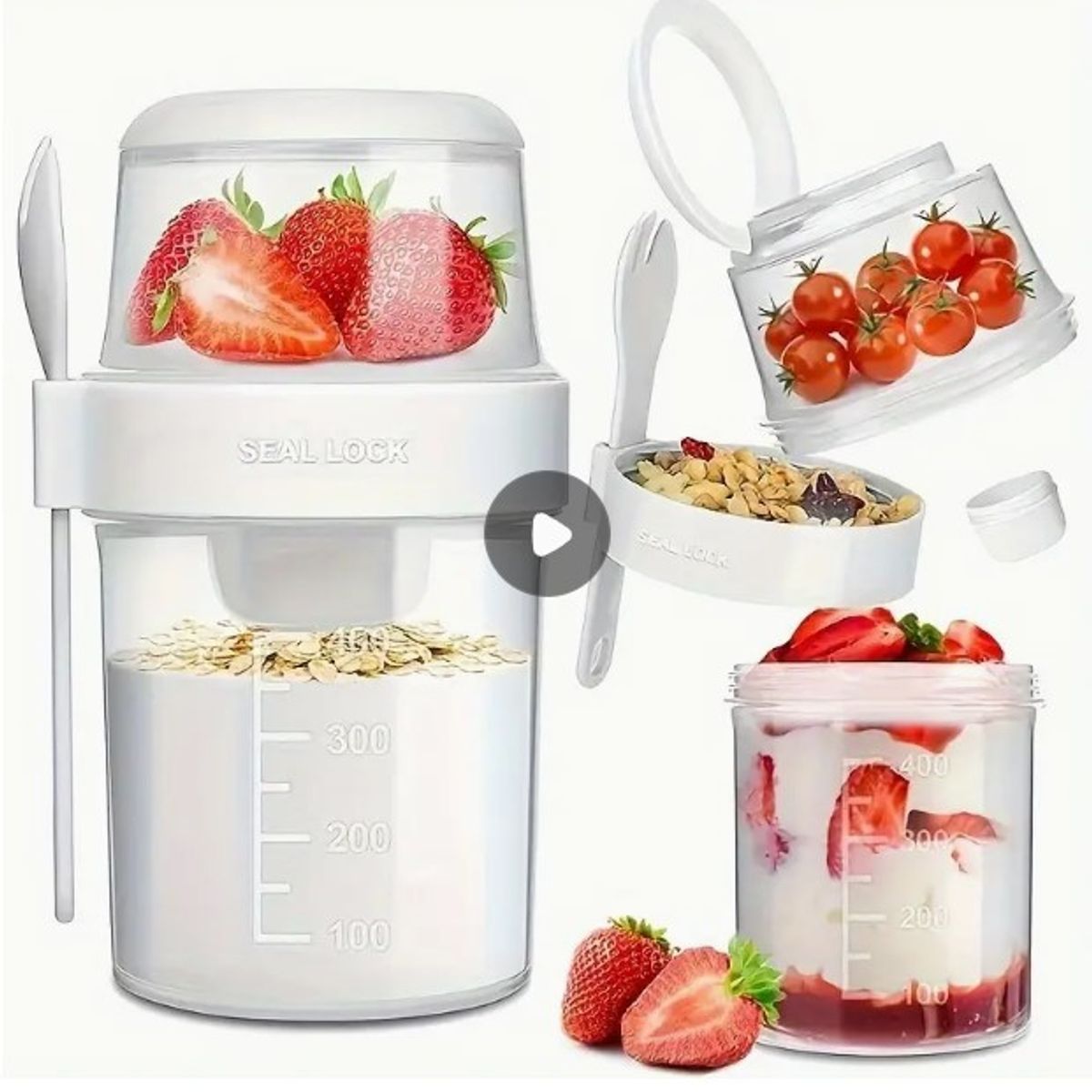 GENERICO - Vaso Portátil para Ensaladas Frutas Cereales y Yogur