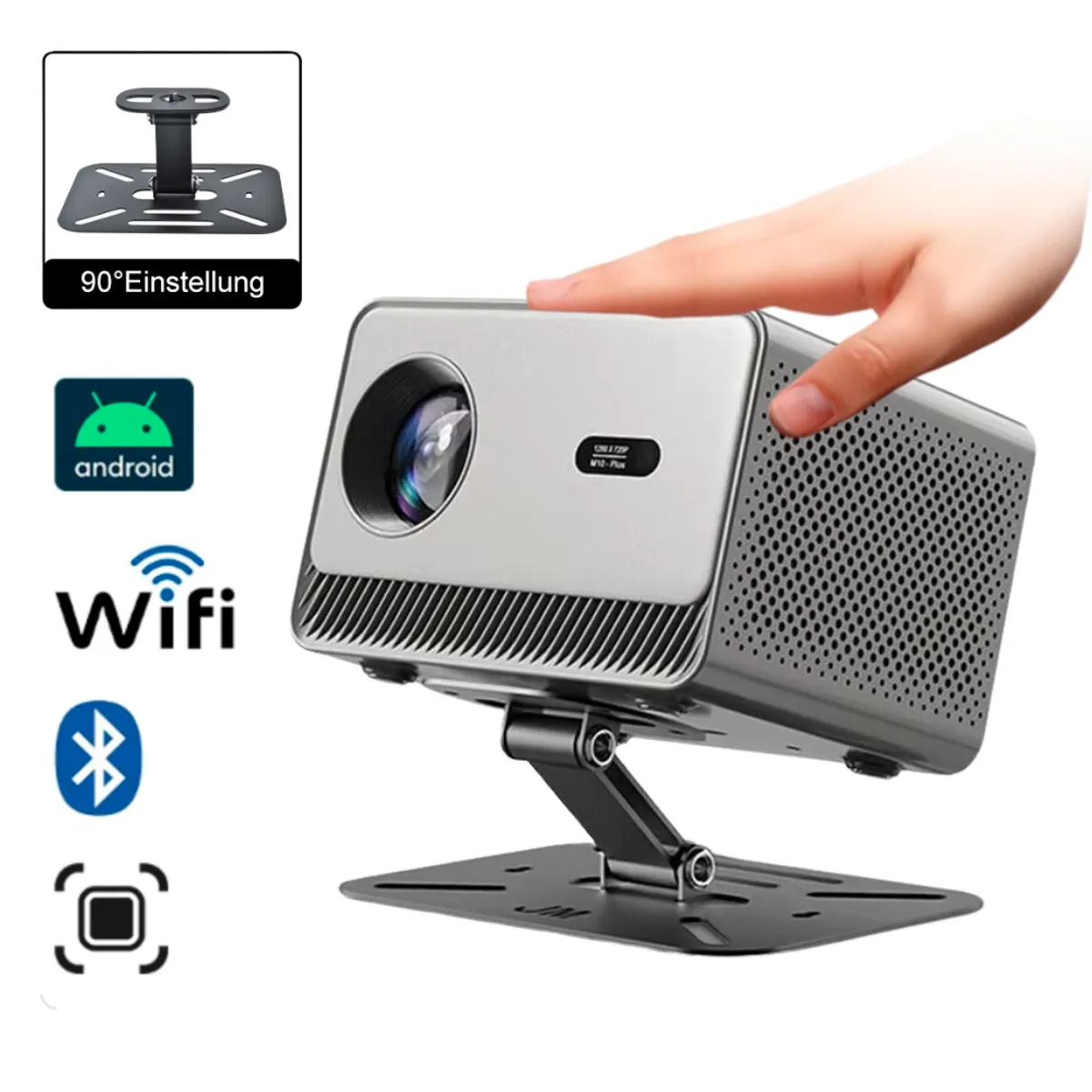 SEISA - Proyector Multimedia Con Base Smart Wifi 6 Bluetooth portátil M10 Android 11