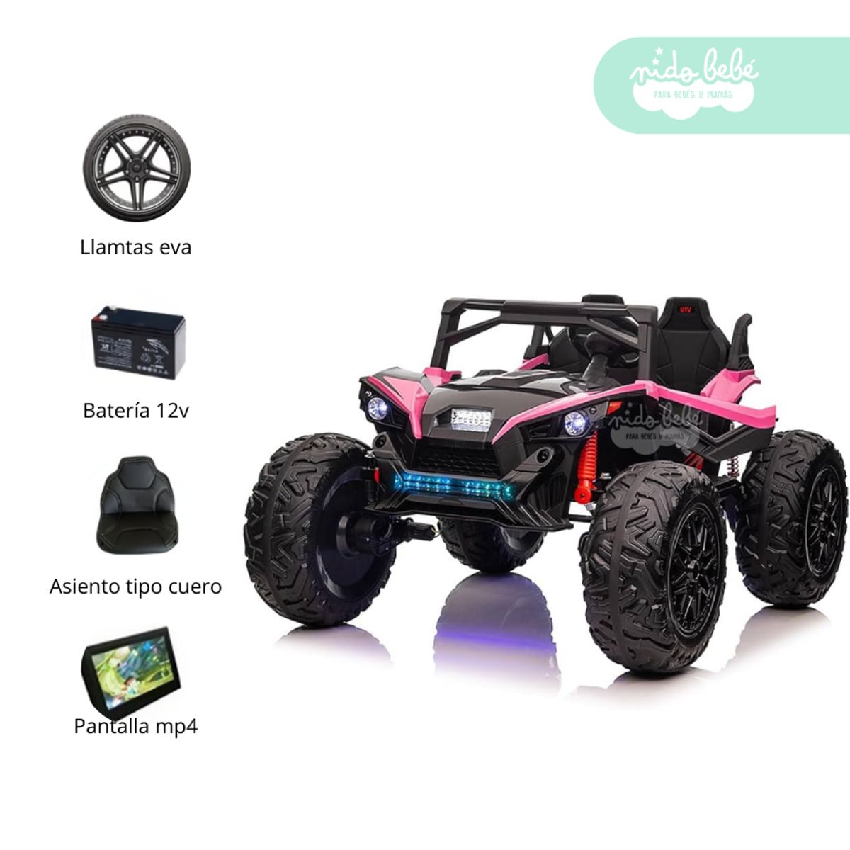 GENERICO - Carro a Batería 4x4 Licenciado Ultra Pink