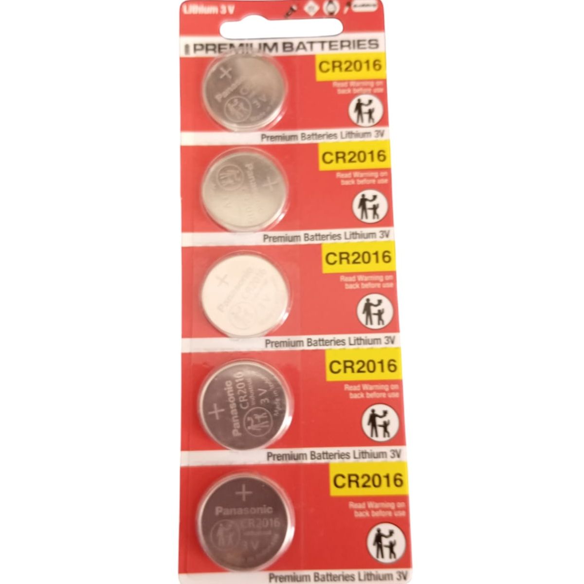 GENERICO - 5x Pilas Boton Cr2016 Premium Batteries 3v