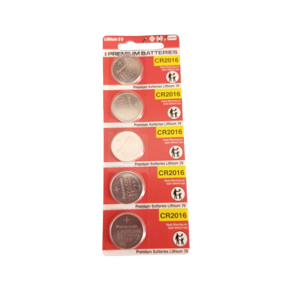 GENERICO - 5x Pilas Boton Cr2016 Premium Batteries 3v