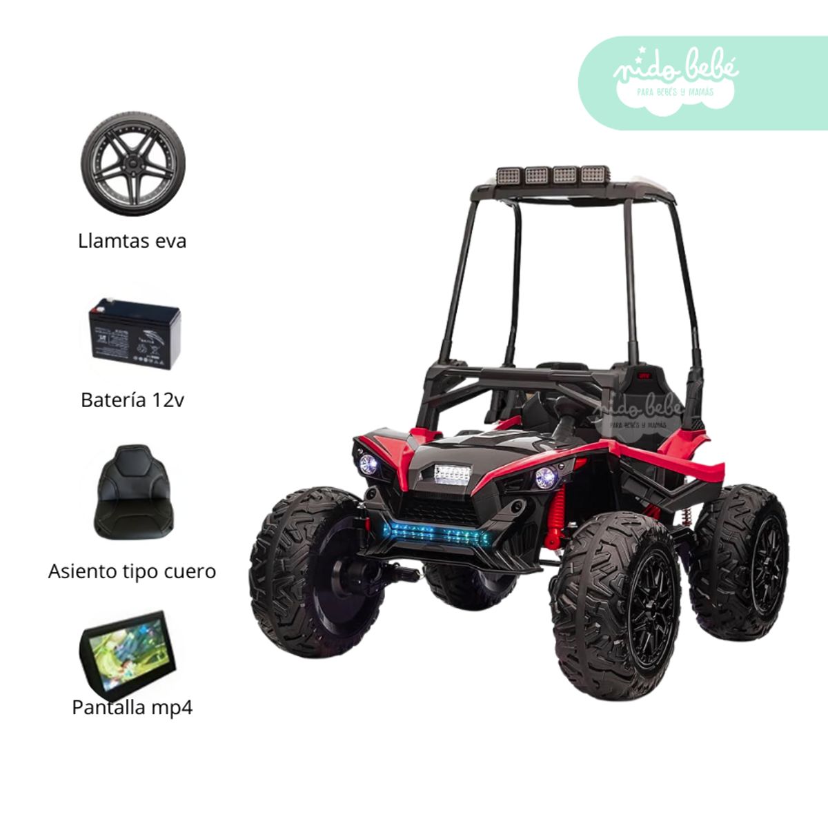 GENERICO - Carro a Batería 4x4 Licenciado Ultra Red con toldo