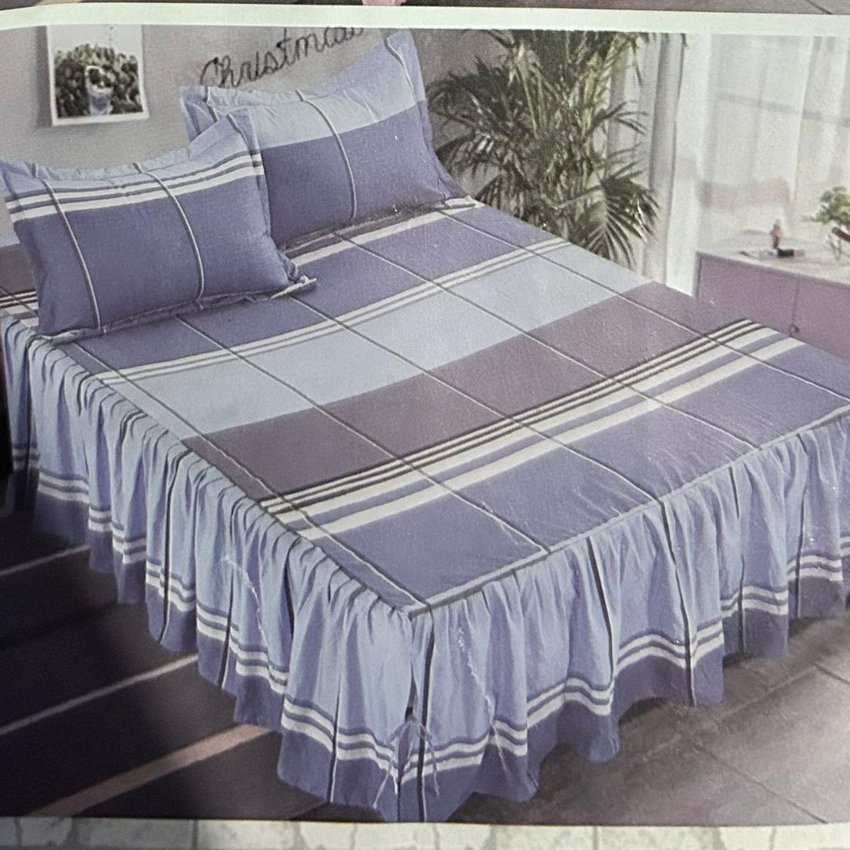 MINGDA - Set de Sabana con Blonda 2 Pz de 4 Pieza 100% Algodón