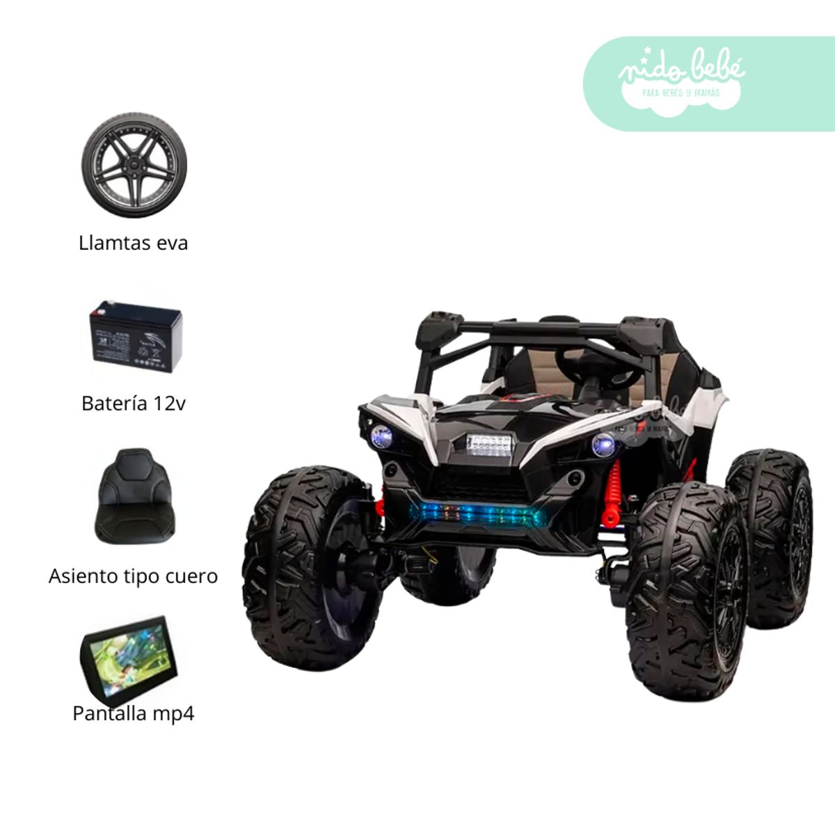 GENERICO - Carro a Batería 4x4 Licenciado Ultra White