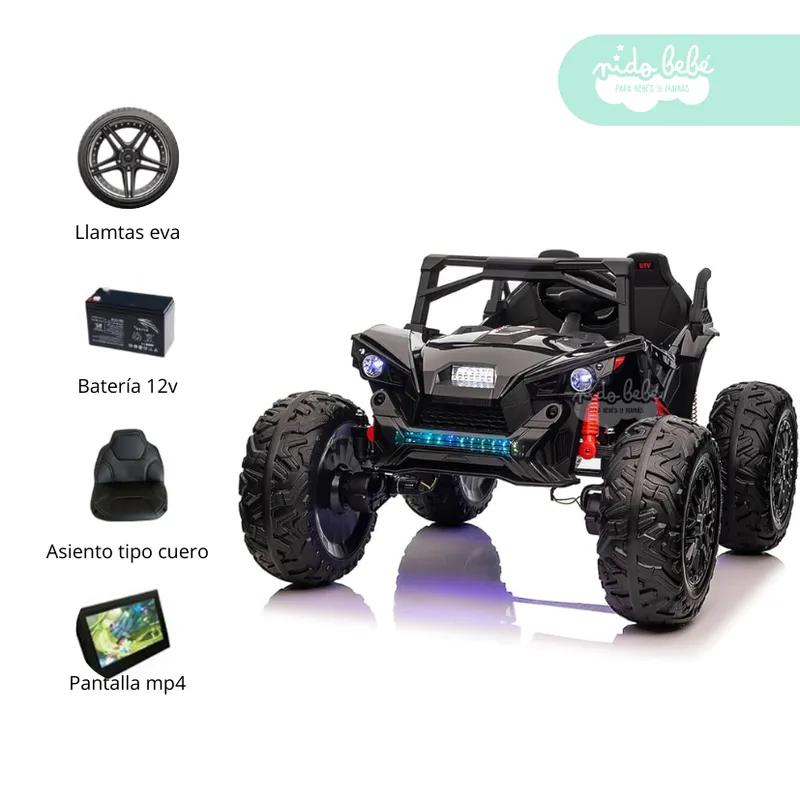 GENERICO - Carro a Batería 4x4 Licenciado Ultra Black