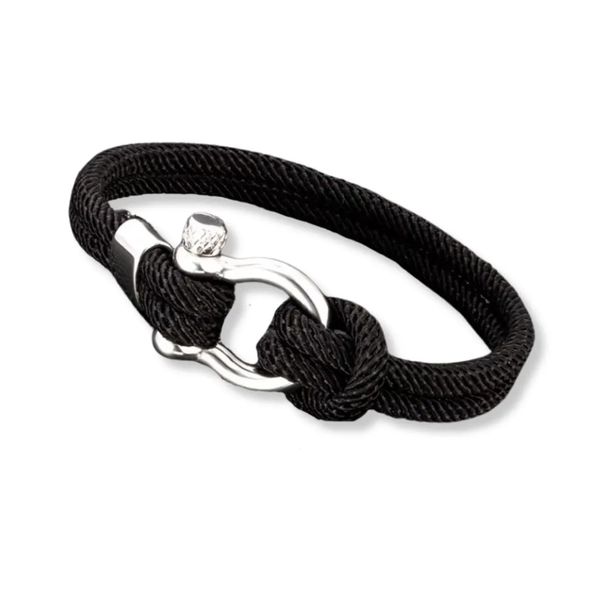 ESPIRAL ROJO - Pulsera Cuerda Naútica - Acero