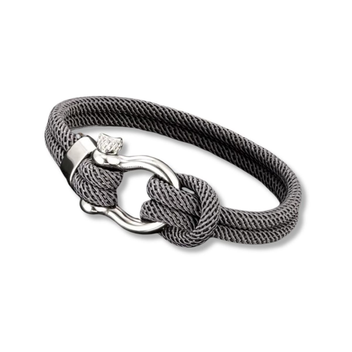 ESPIRAL ROJO - Pulsera Cuerda Naútica - Acero