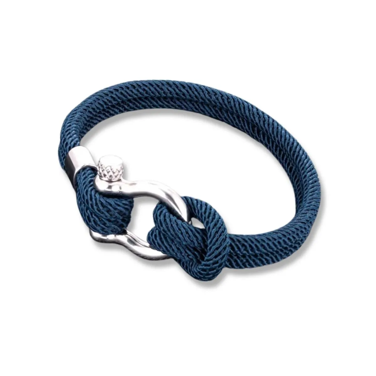 ESPIRAL ROJO - Pulsera Cuerda Naútica - Acero