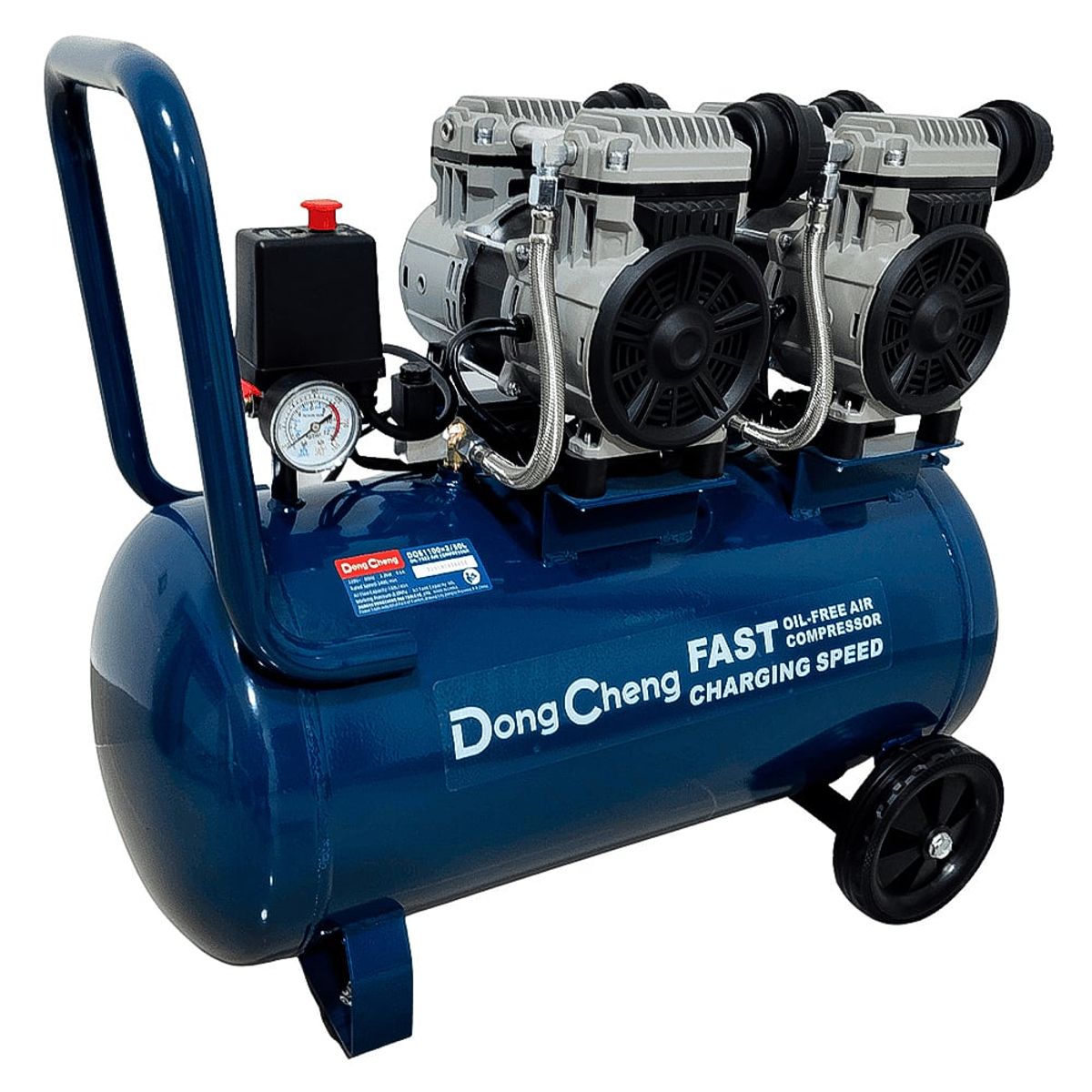 DONGCHENG - COMPRESORA SILENCIOSA INDUSTRIAL DQE1100X2/50L 50 LITROS 2200W