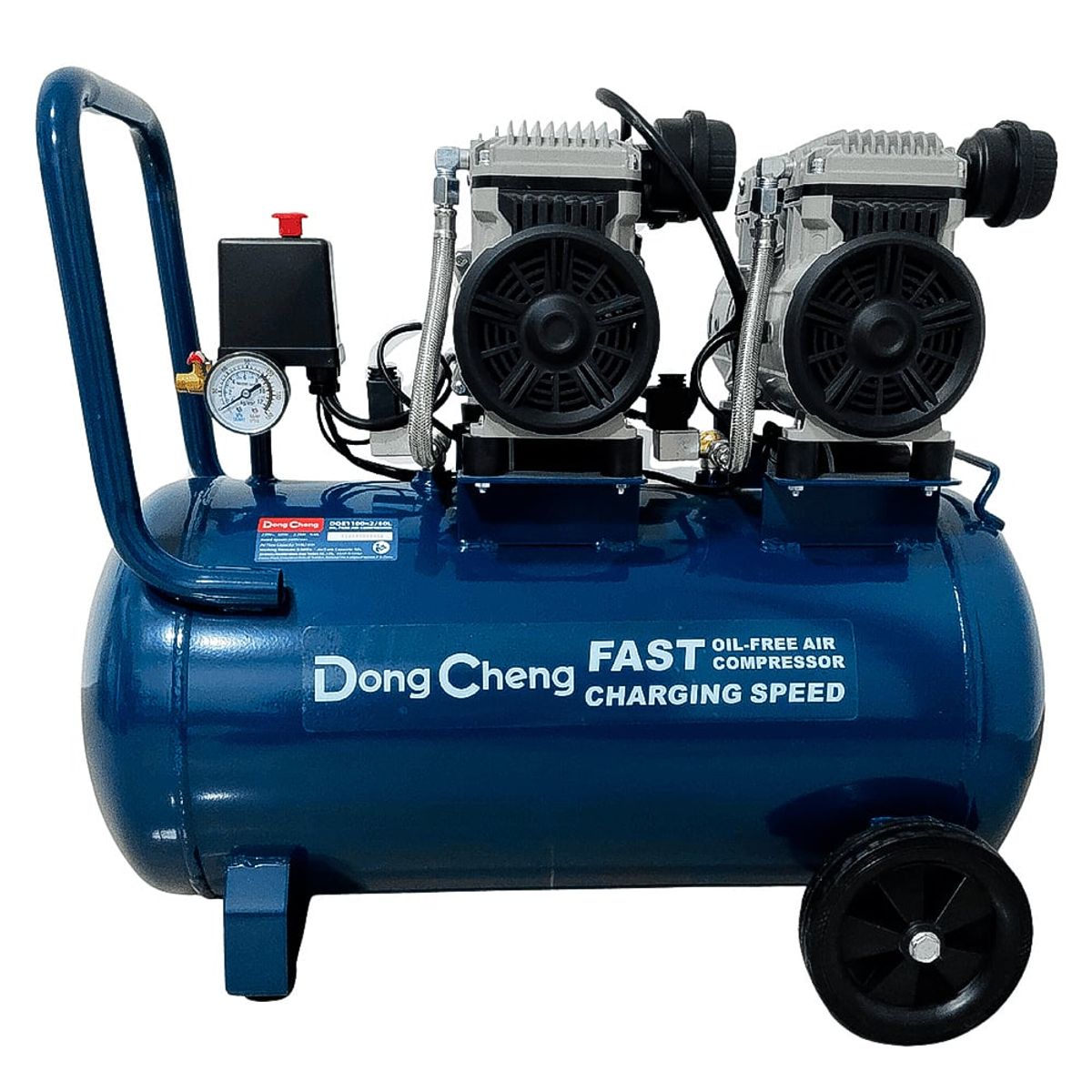 DONGCHENG - COMPRESORA SILENCIOSA INDUSTRIAL DQE1100X2/50L 50 LITROS 2200W