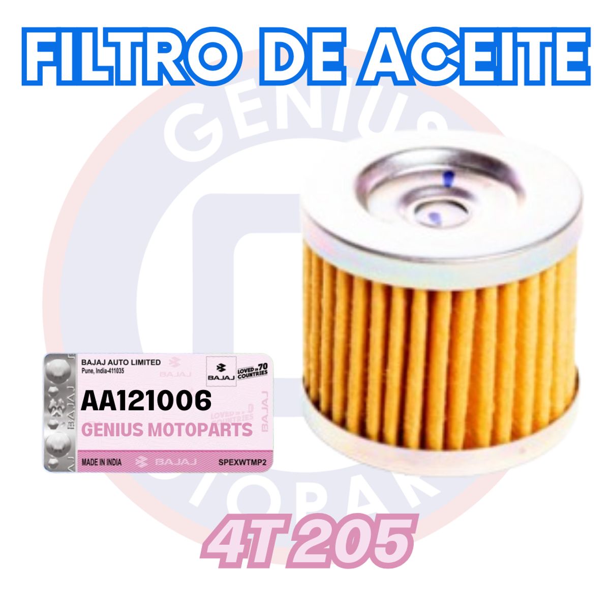 BAJAJ - FILTRO DE ACEITE 4T 205