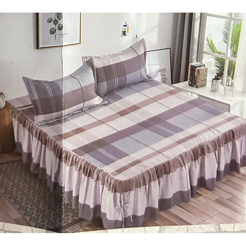 MINGDA - Set de Sabana con Blonda 2 Pz de 4 Pieza 100% Algodón