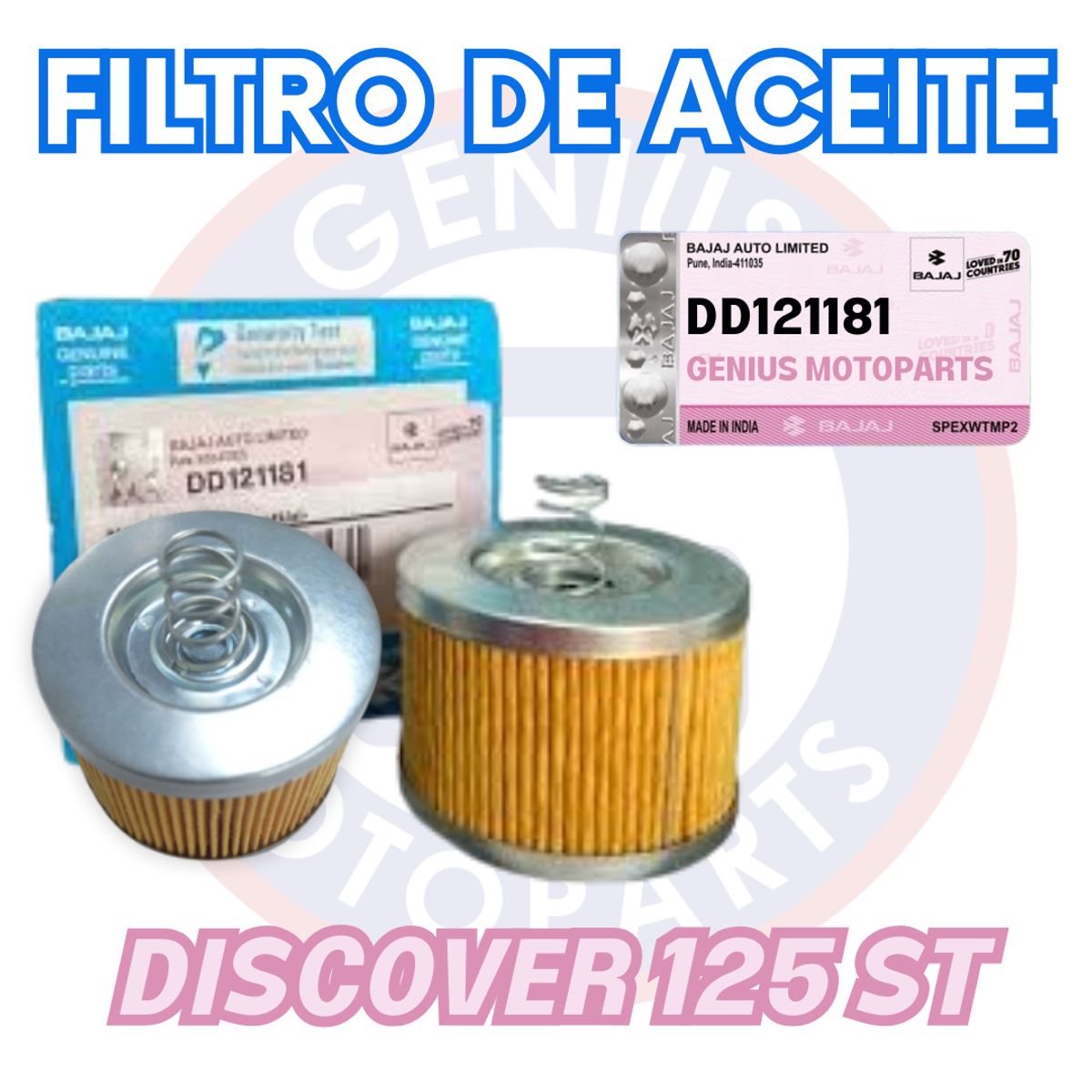BAJAJ - FILTRO DE ACEITE DISCOVER 125 ST