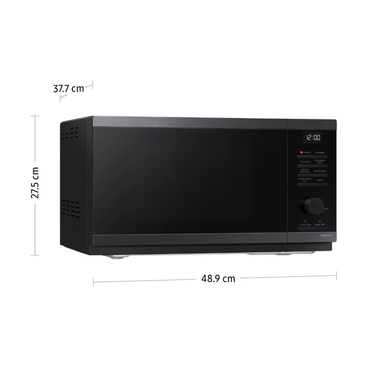 SAMSUNG - MICROONDAS SAMSUNG 23LT ACERO INOX NEGRO MS23DG4504AGPE