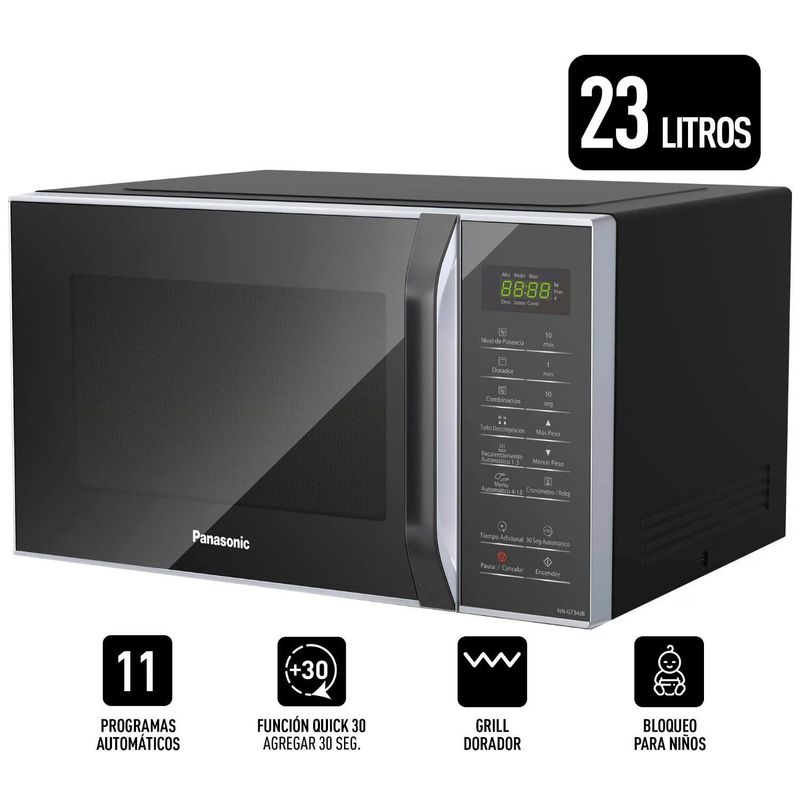 PANASONIC - Microondas Panasonic GT34JBRPK 23 lt Negro