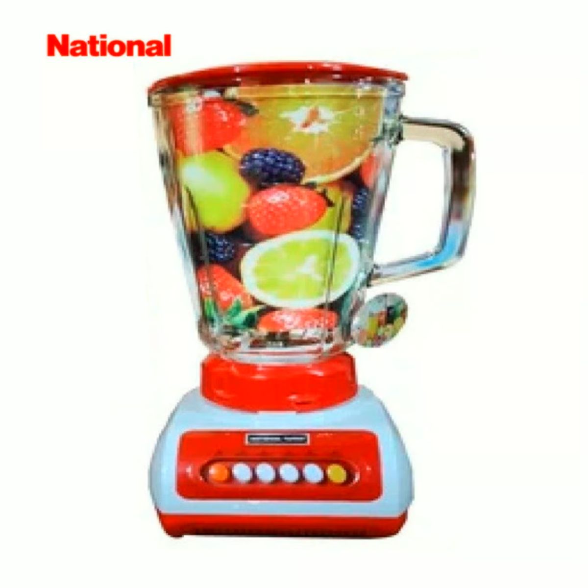 NATIONAL - Licuadora National Turbo con Doble Vaso de Vidrio Templado 900W Rojo
