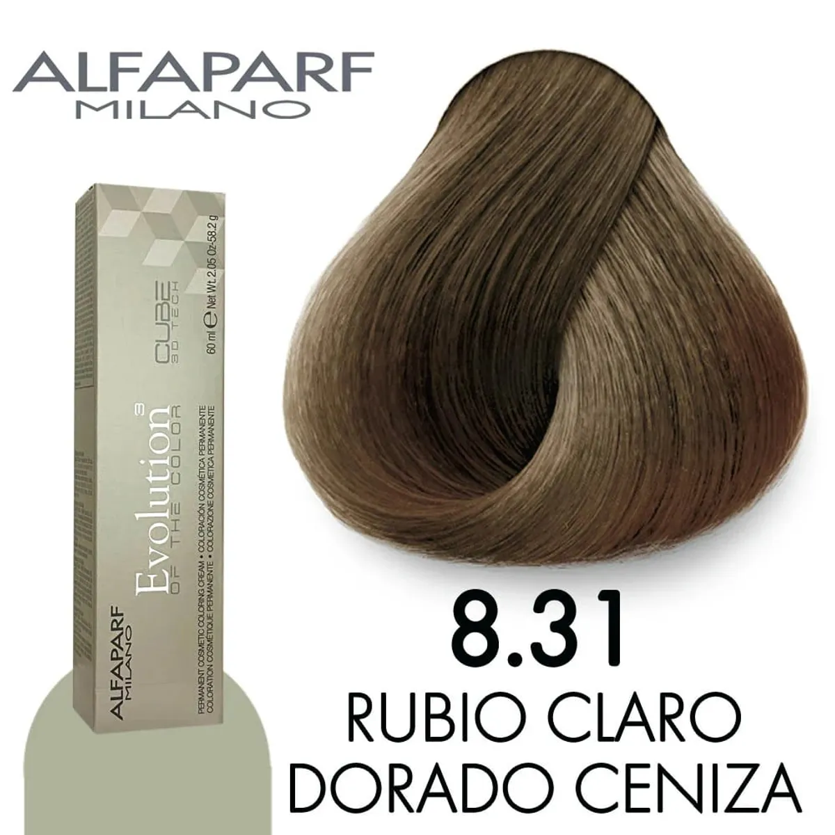 ALFAPARF MILANO - Alfaparf Evolution Tinte 8.31 - Rubio Claro Ceniza Dorado