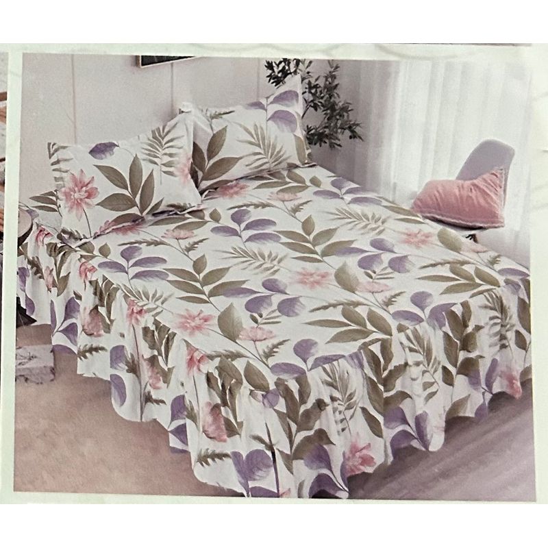 MINGDA - Set de Sabana con Blonda 2 Pz de 4 Pieza 100% Algodón