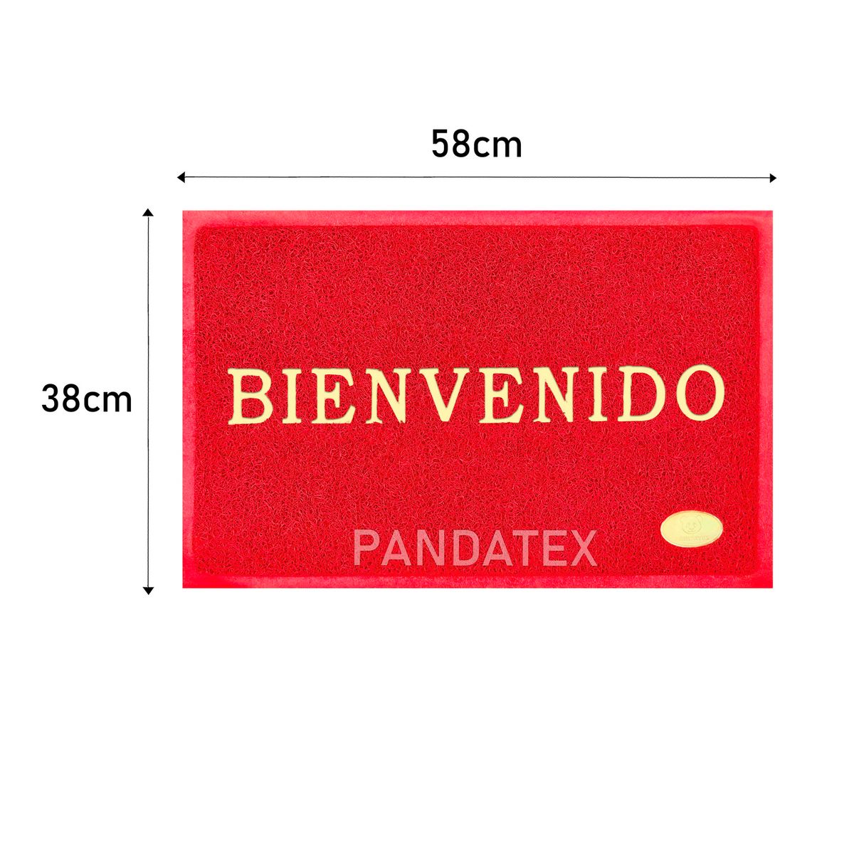 SM - ALFOMBRA BIENVENIDO ANTIDESLIZANTE CON BORDES 38X58 CM ROJO