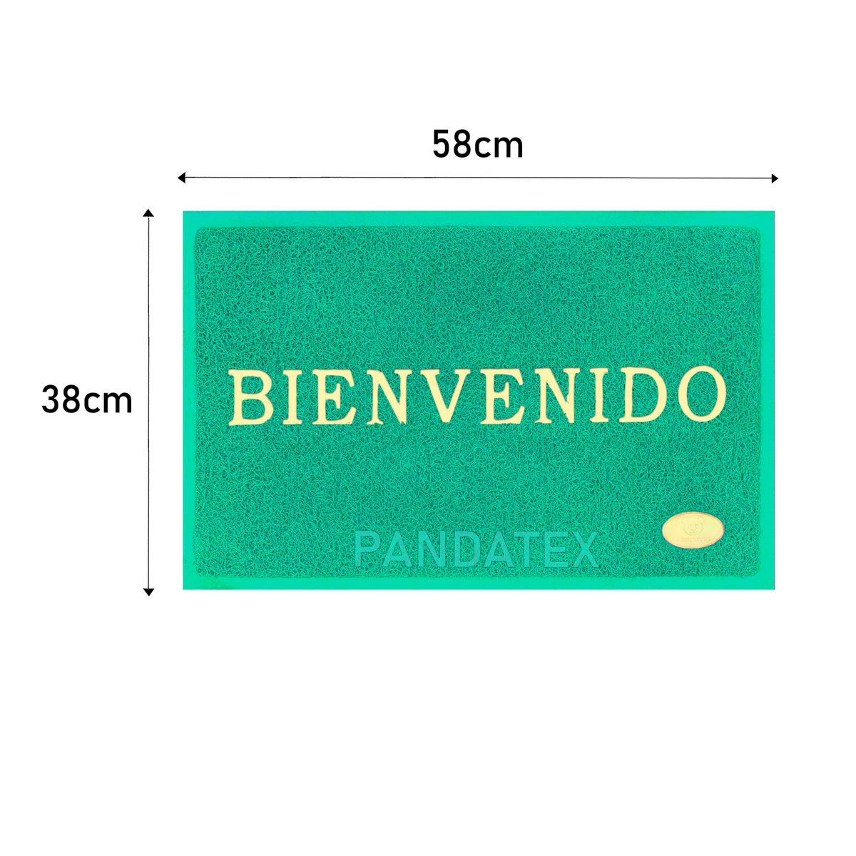 SM - ALFOMBRA BIENVENIDO ANTIDESLIZANTE CON BORDES 38X58 CM VERDE