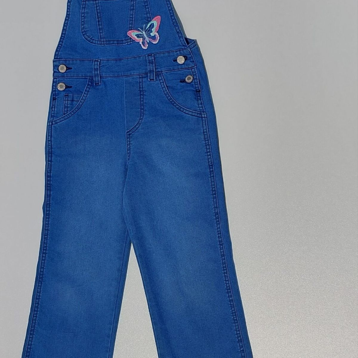 TAIS PRINCESS - Tais Princess Overol jeans niñas con bordado mariposa