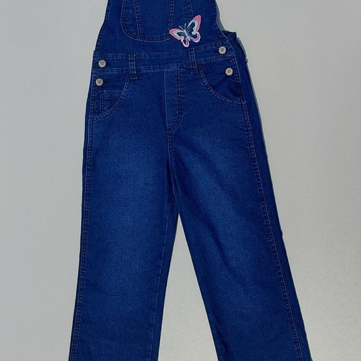 TAIS PRINCESS - Tais Princess Overol jeans niñas con bordado mariposa