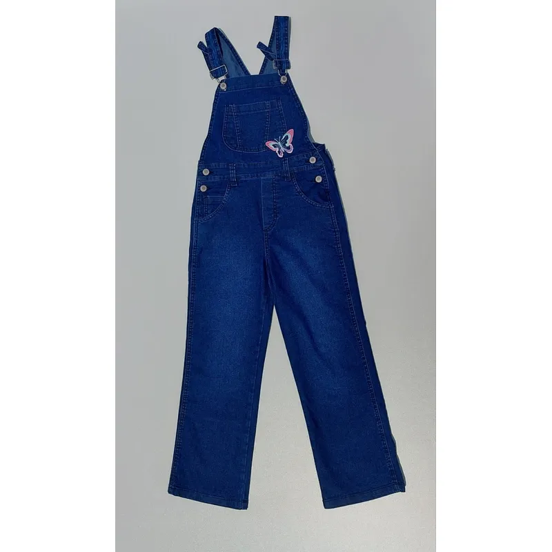 TAIS PRINCESS - Tais Princess Overol jeans niñas con bordado mariposa