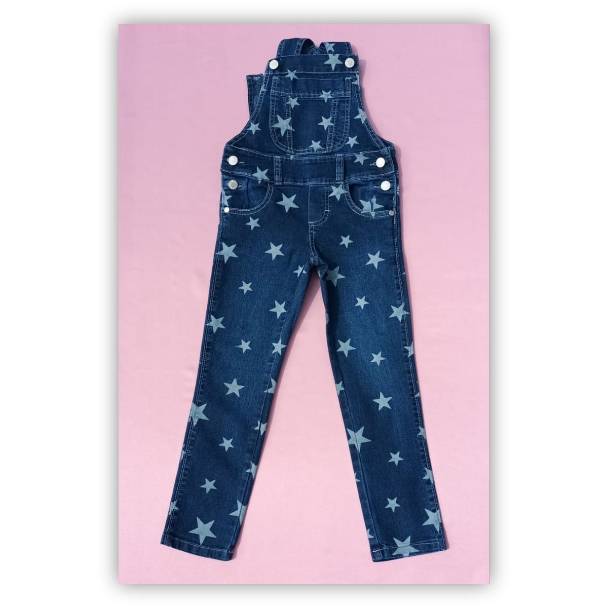 TAIS PRINCESS - Tais Princess Overol jeans niñas con estampado estrellas
