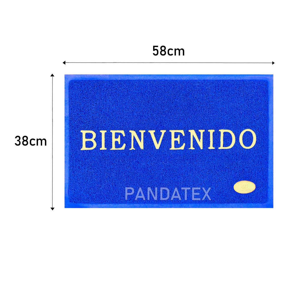 SM - ALFOMBRA BIENVENIDO ANTIDESLIZANTE CON BORDES 38X58 CM AZUL
