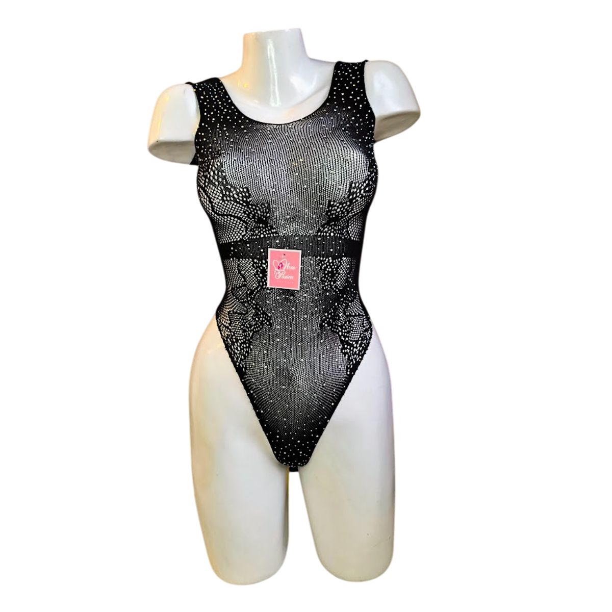 GENERICO - LENCERIA  MALLA  BODY BRILLOS  CATSUIT