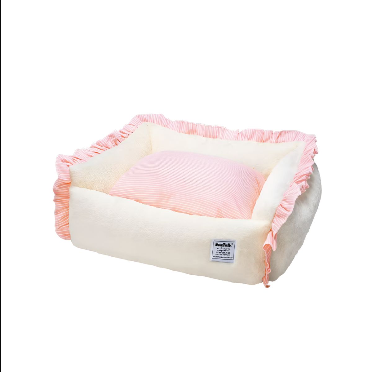 S&T - Cama Para Perros Suave Piel De Conejo AmarilloRosa - Talla M
