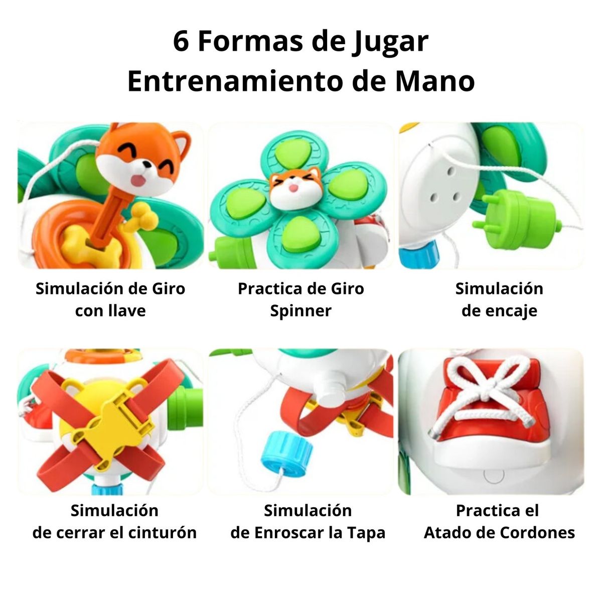 GENERICO - Cubo Sensorial Bebé 6 en 1 Modelo Zorrito