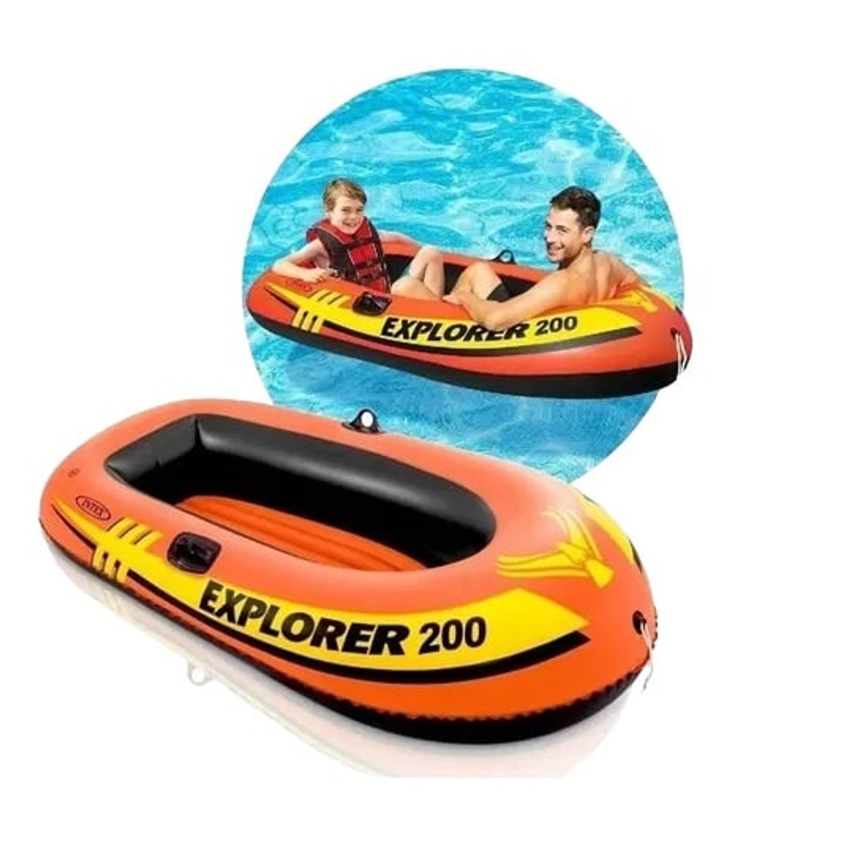 GENERICO - BOTE INFLABLE EXPLORER 200 INTEX NARANJA
