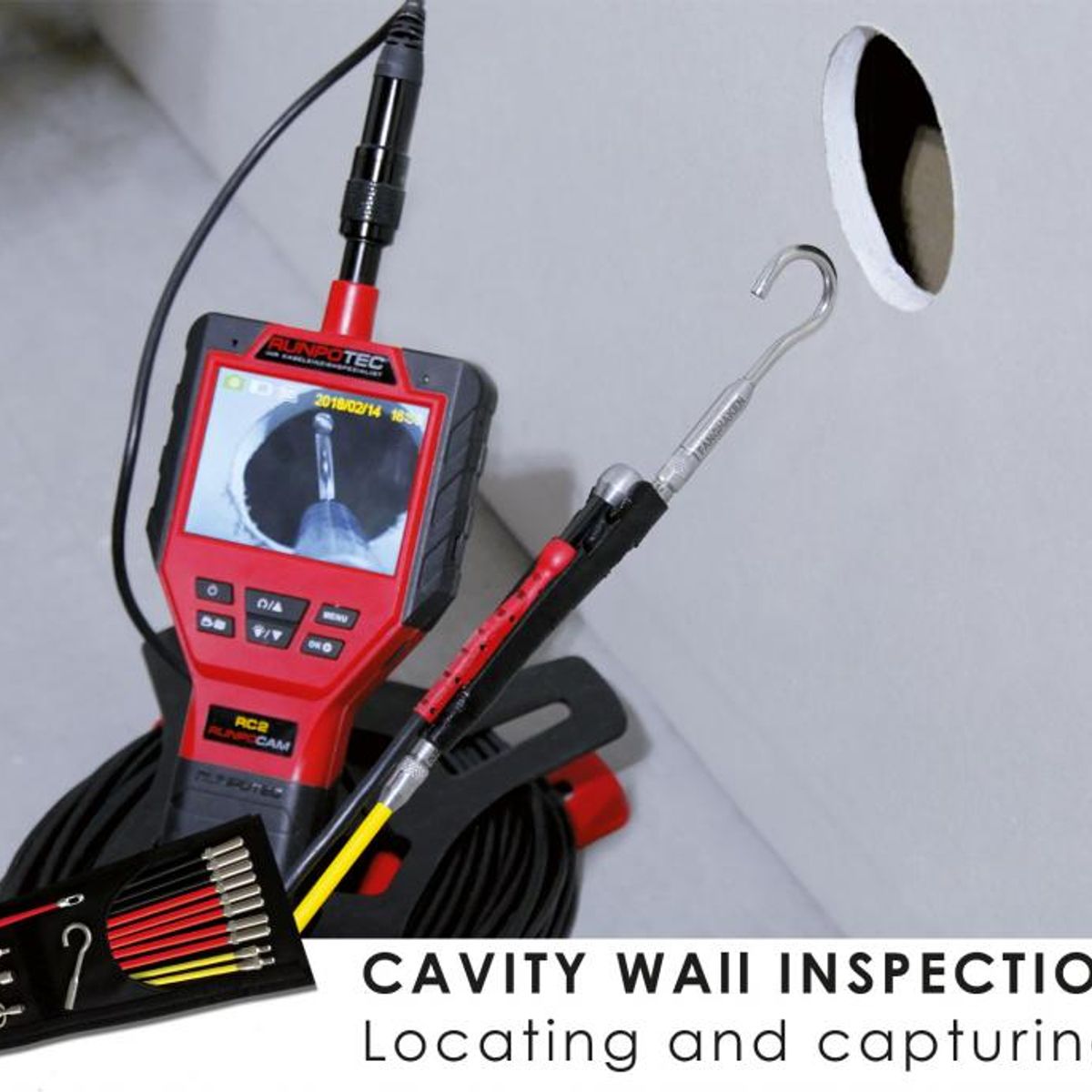 RUNPOTEC - Kit Herramienta de Inspección Endoscopio Runpocam 50 metros