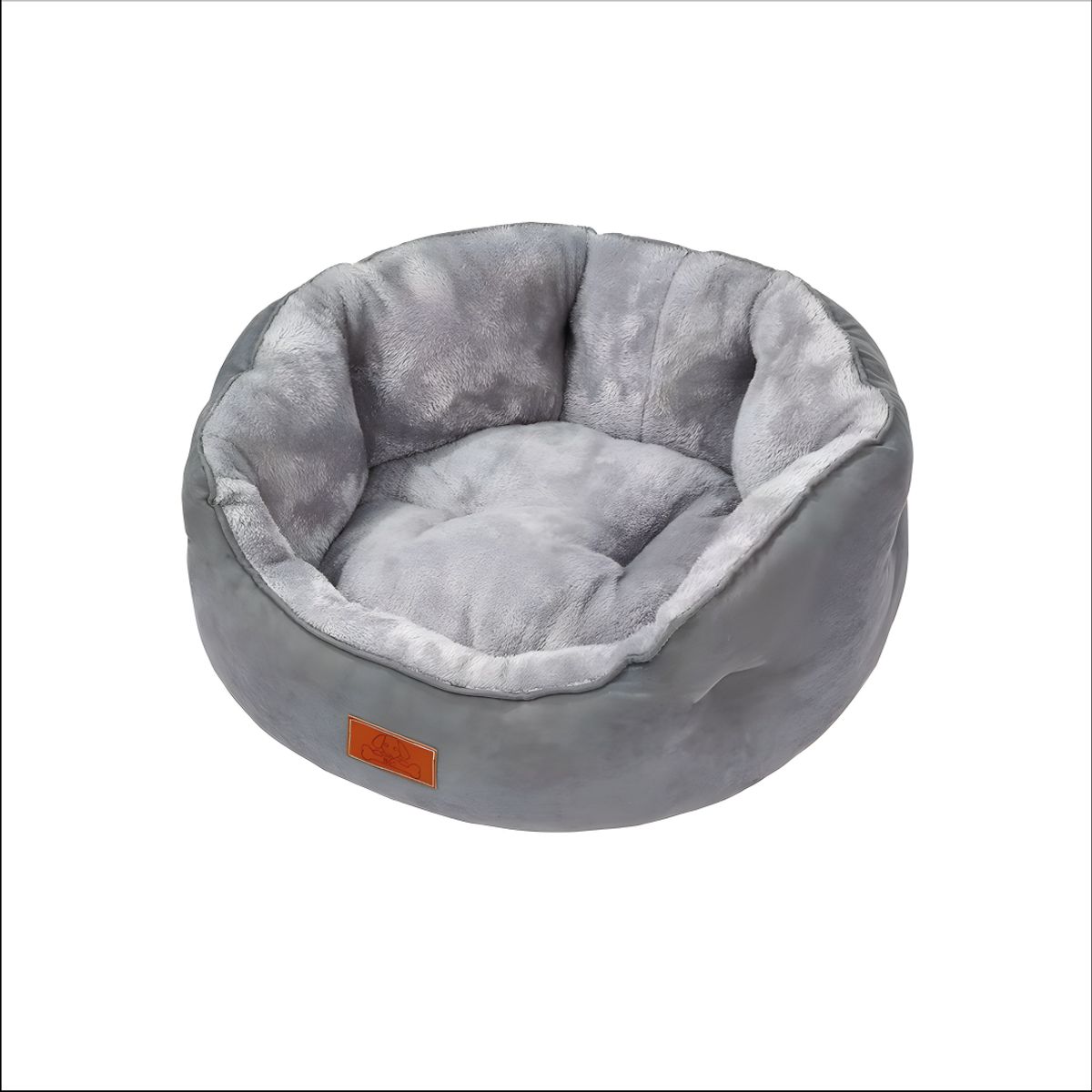 S&T - Cama Para Perros Acolchado Suede Gris - Talla S