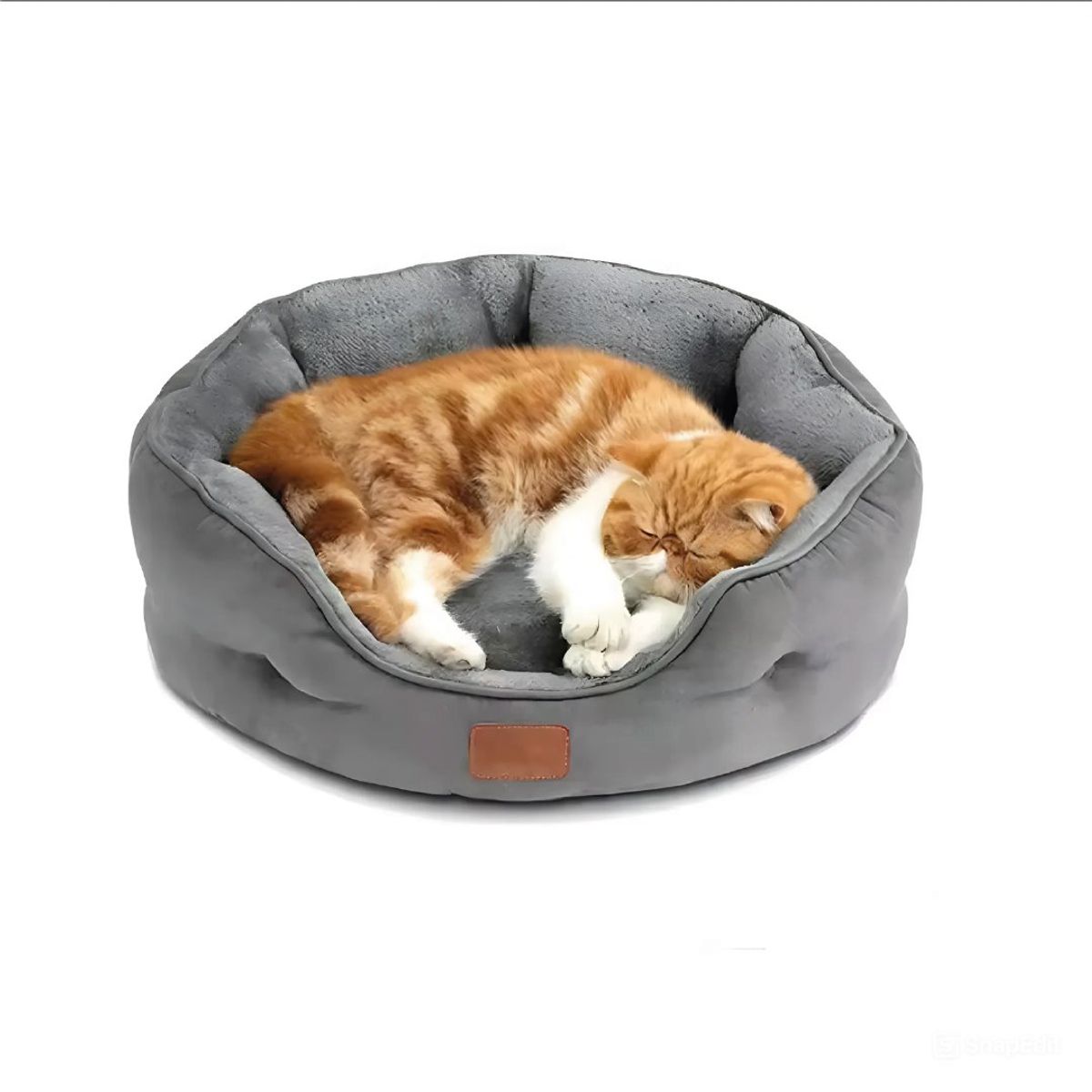 S&T - Cama Para Perros Acolchado Suede Gris - Talla S