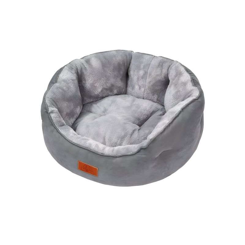S&T - Cama Para Perros Acolchado Suede Gris - Talla M