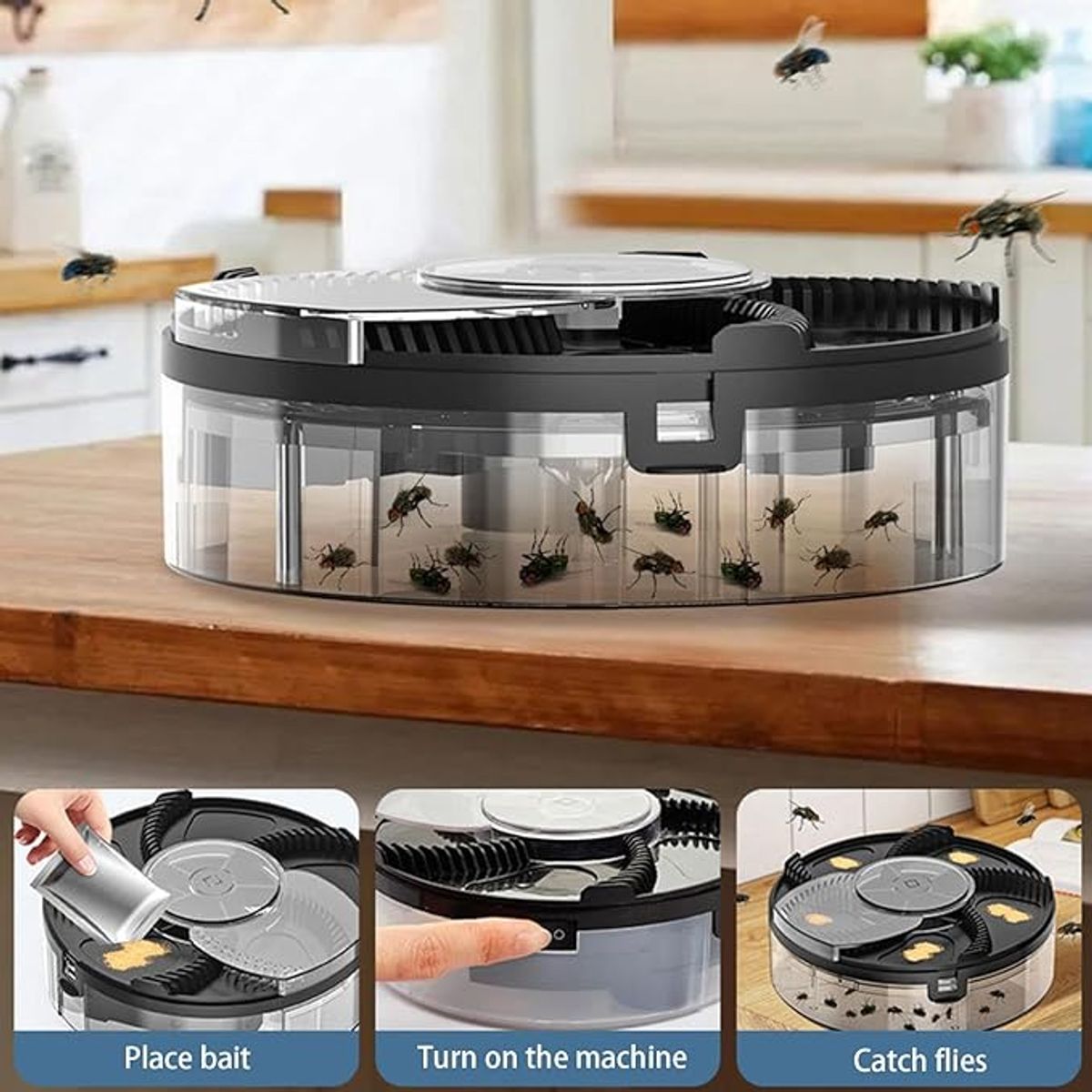 GENERICO - Atrapamoscas automático recargable por USB