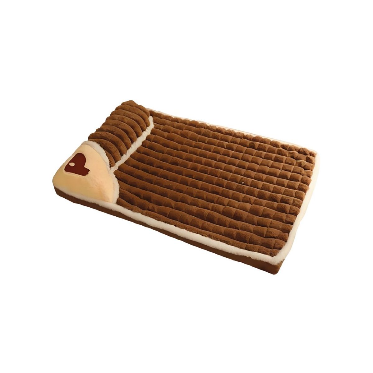 S&T - Cama Colchón Para Perros Funda Extraíble Marrón - Talla M