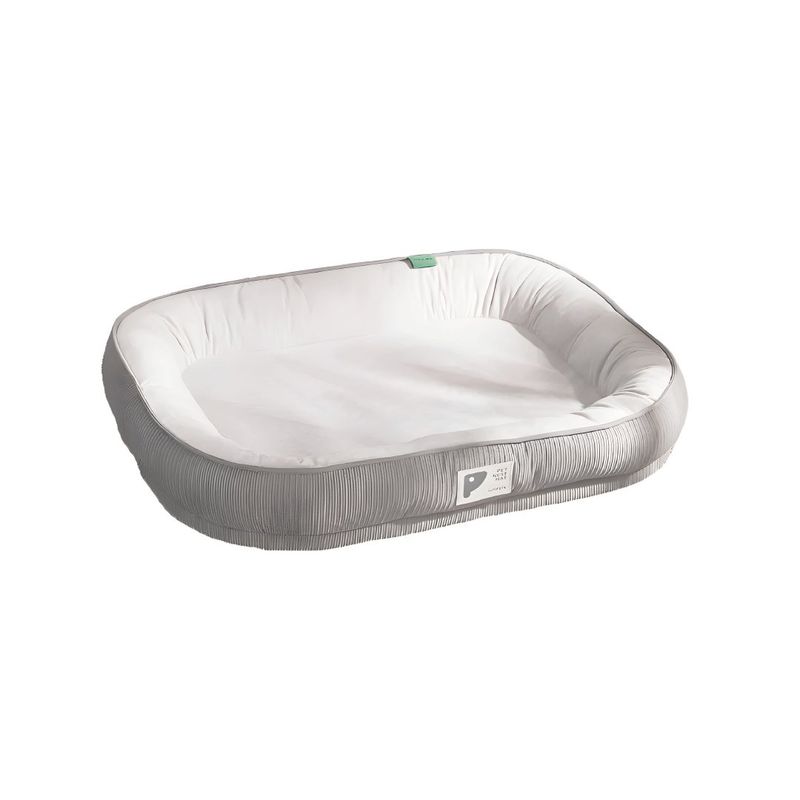 S&T - Cama Para Mascotas Extra Suave Gris Blanco - Talla L