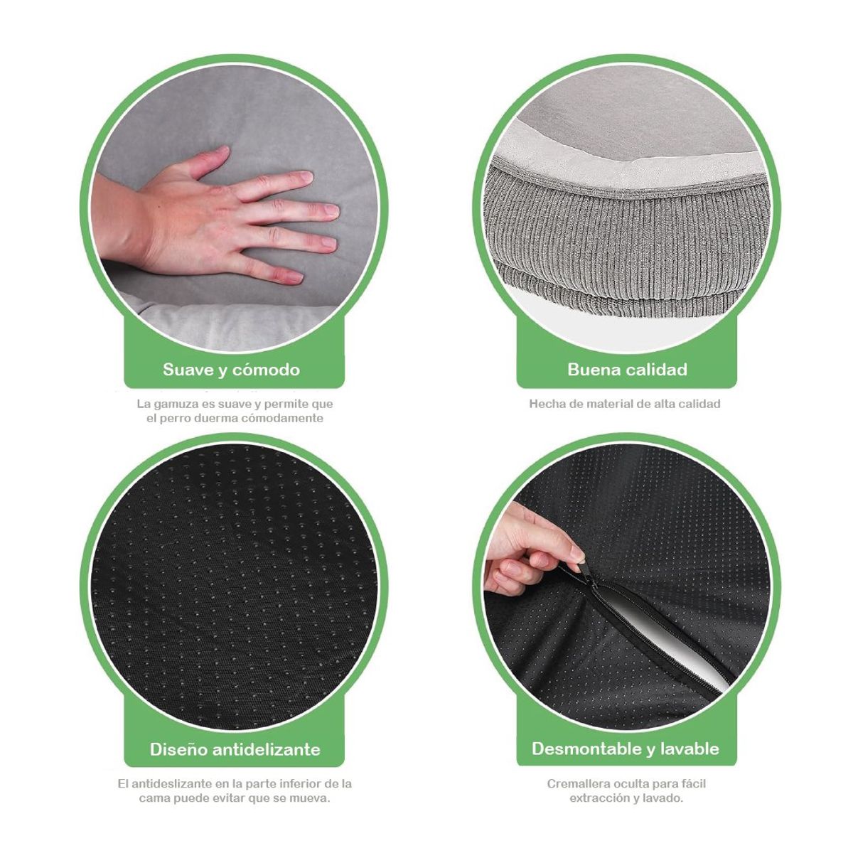 S&T - Cama Para Mascotas Extra Suave Gris Blanco - Talla XXL