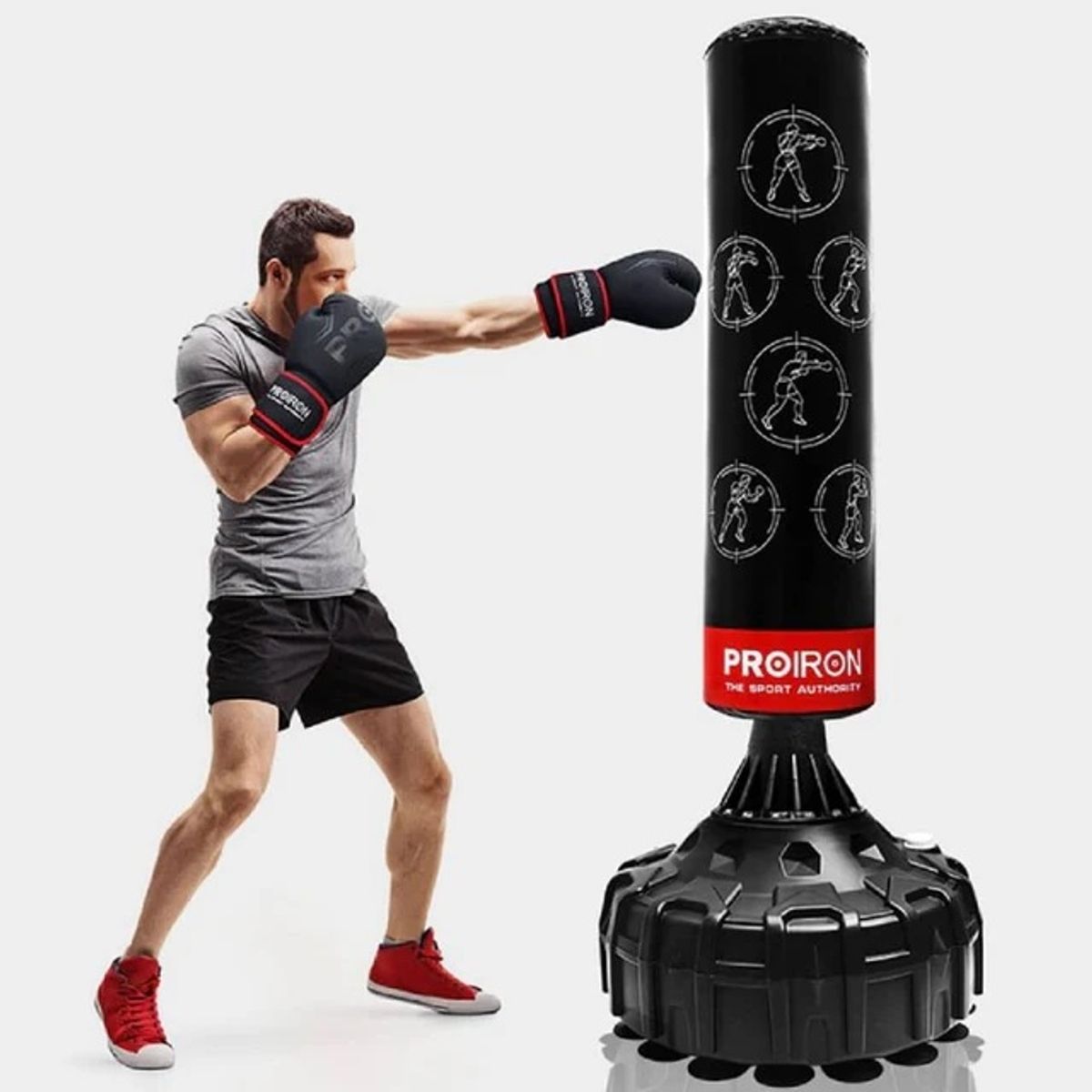 PROIRON - Saco de Boxeo Instructivo con Base de Pedestal